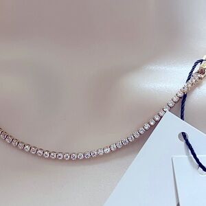 White House Black Market 16” gold rhinestone (?) necklace NWT